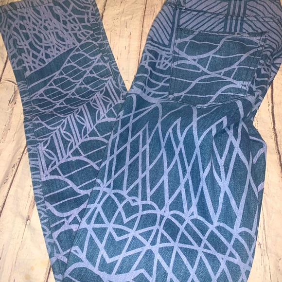 Current/Elliott Classic Blue Skinny Jeans with Rhinestone Details - Picture 3 of 5